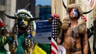 Gado à brasileira: homem vai vestido com versão de viking do Capitólio